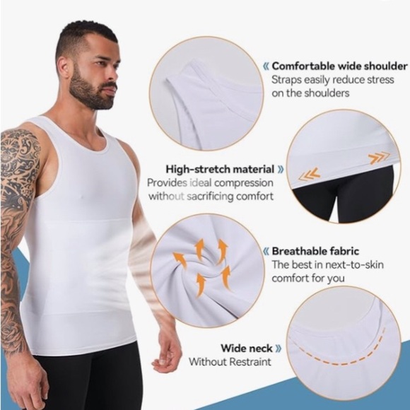 Set of Two: Yowoda Men’s Body Shaper |Compression Shapewear | Slimming Tank Top - Picture 10 of 12